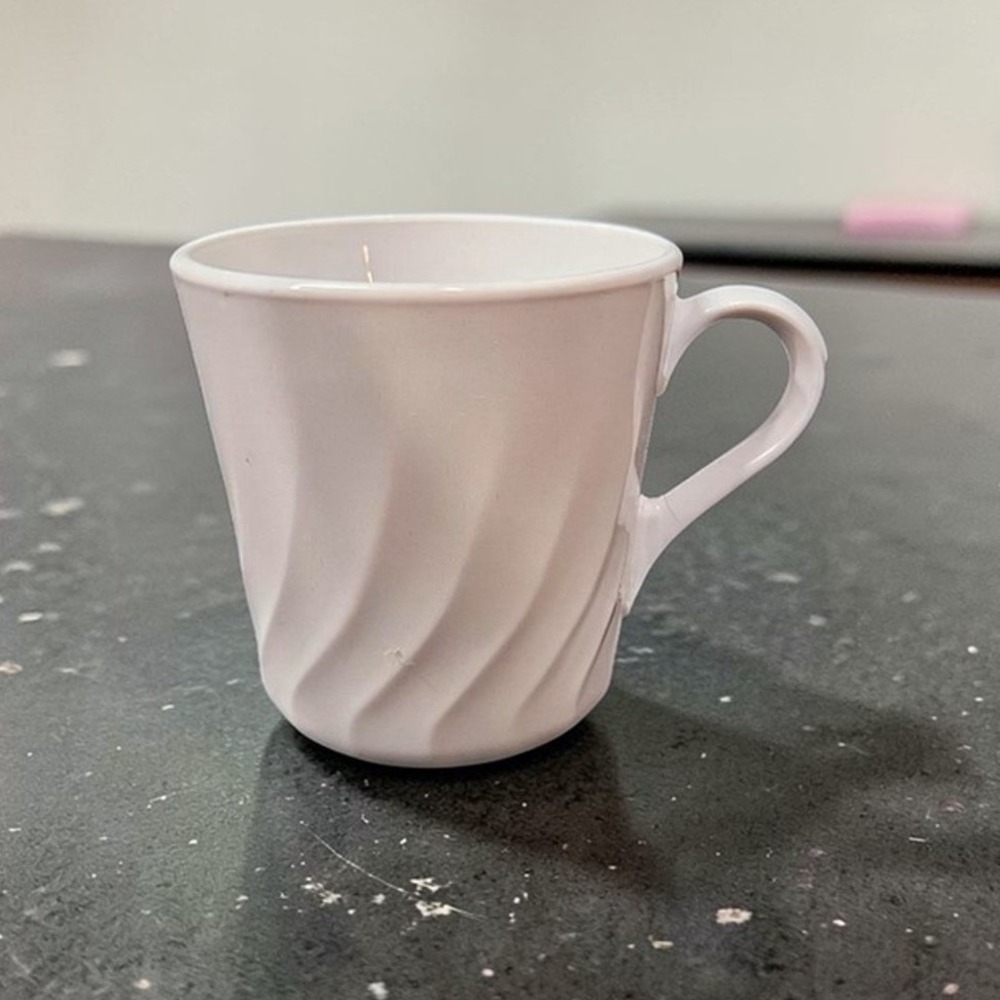 Corelle Enhancements White Swirl Coffee Mug, Vintage Corning USA Cup, Drinkware